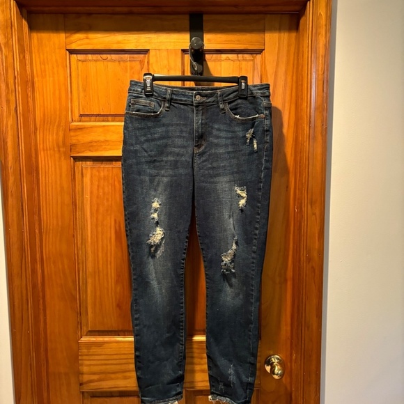 Judy Blue Evansville Mid Rise Distressed Relaxed Fit Jeans Size 11/30 - Picture 2 of 7